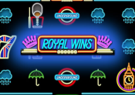 Игровой автомат Royal Wins от Booming Games в неоновом стиле