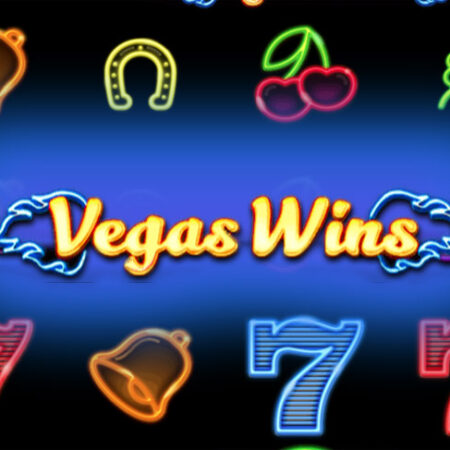 игровой автомат Vegas Wins от Booming Games в стиле 777 неон