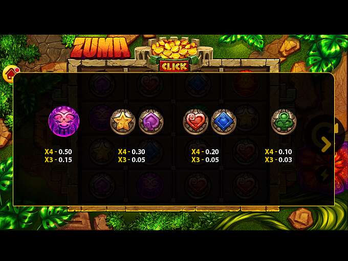 Zuma PlayStar - бонусная игра с вращающимися барабанами