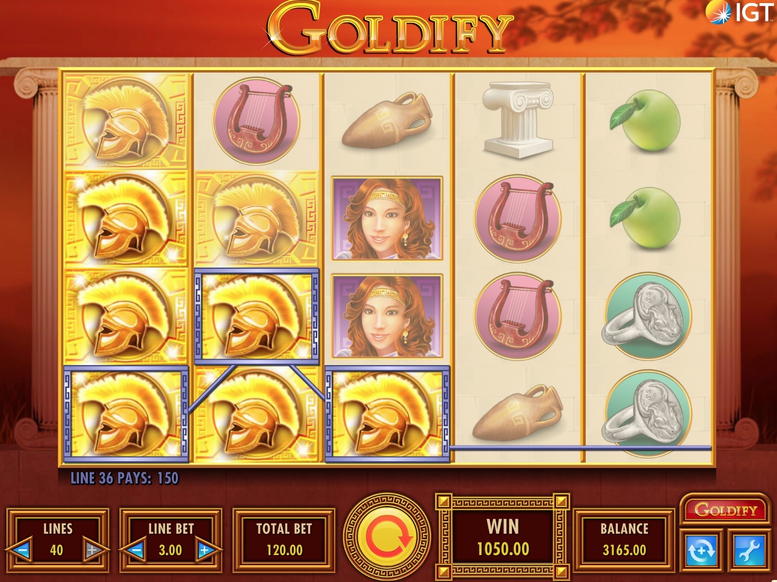 Скриншот слота Goldify от IGT