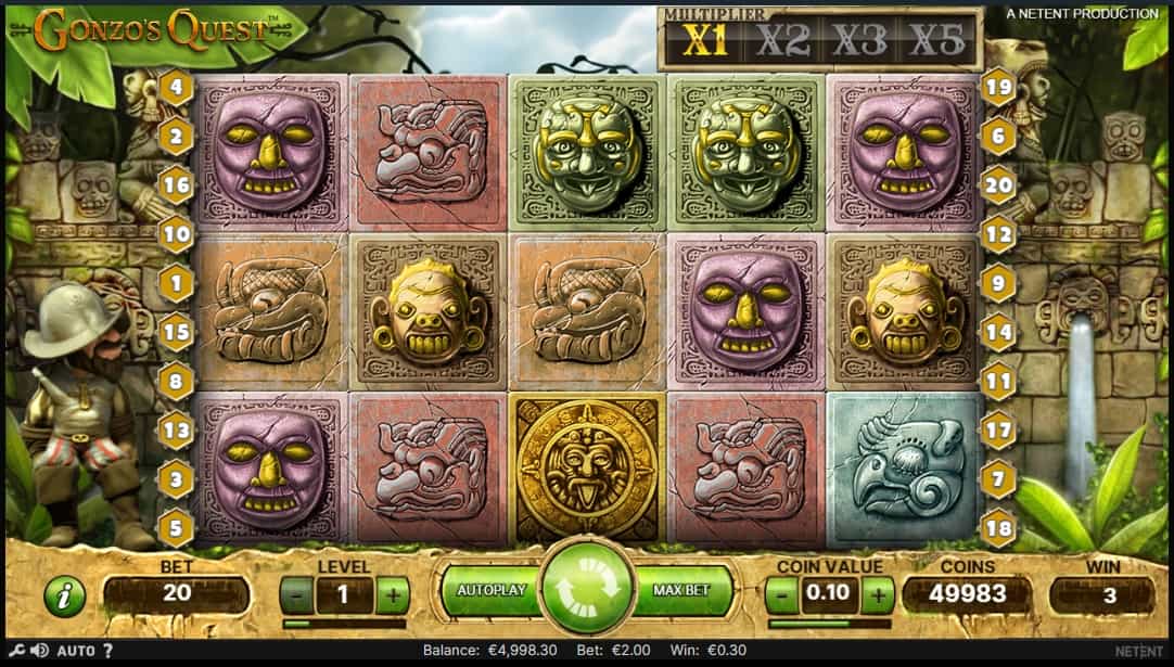 Скриншот слота Gonzo’s Quest от NetEnt