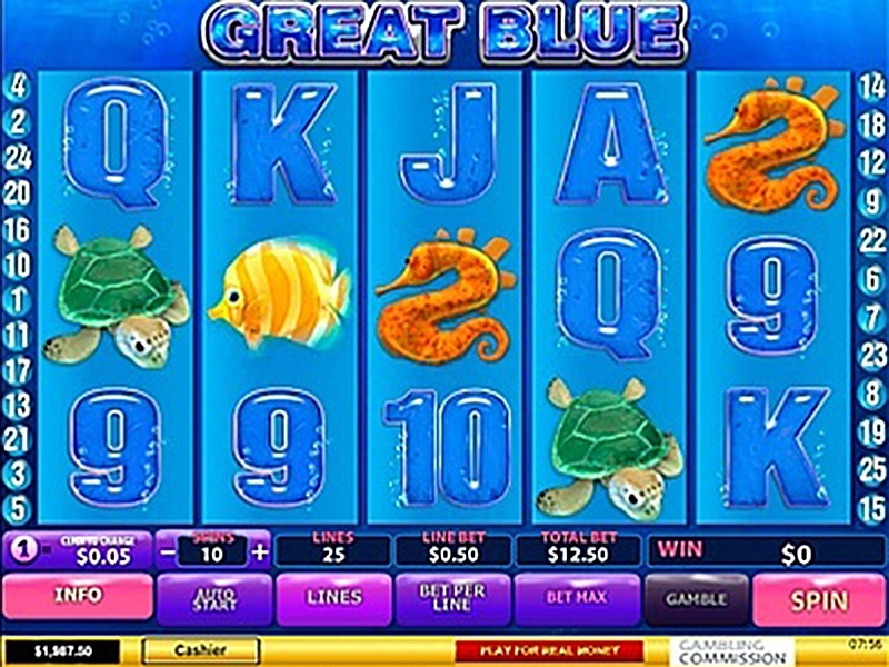 Скриншот слота Great Blue от Playtech
