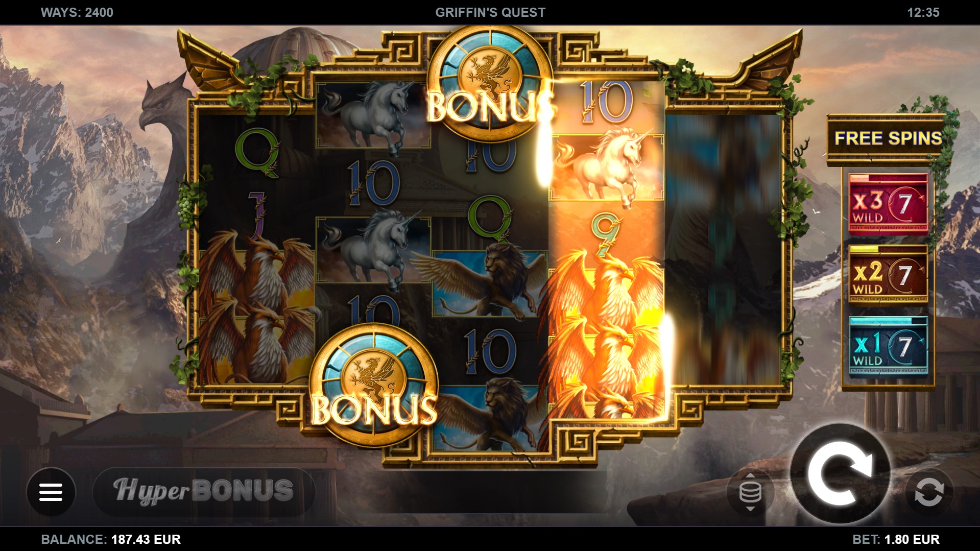 Скриншот слота Griffin’s Quest от Kalamba Games