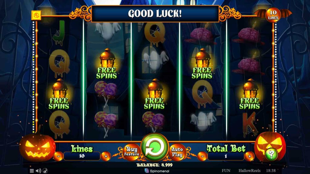 Скриншот слота Hallow Reels от Spinomenal