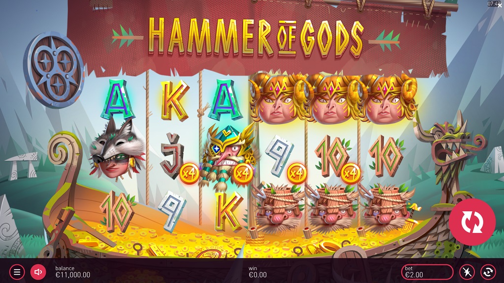 Скриншот слота Hammer of Gods от Peter & Sons