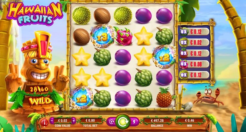 Скриншот слота Hawaiian Fruits от GameArt