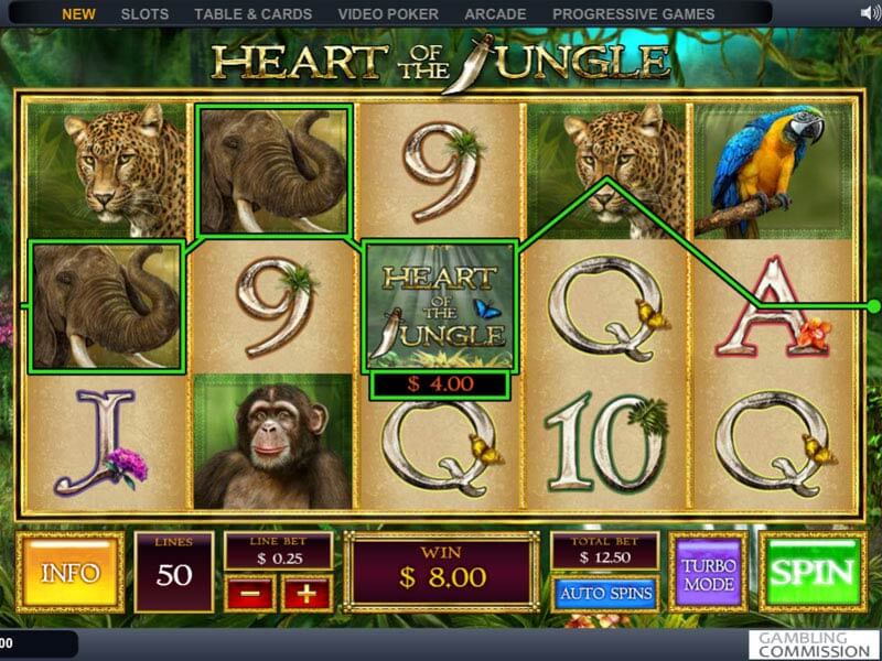 Скриншот слота Heart of the Jungle от Playtech