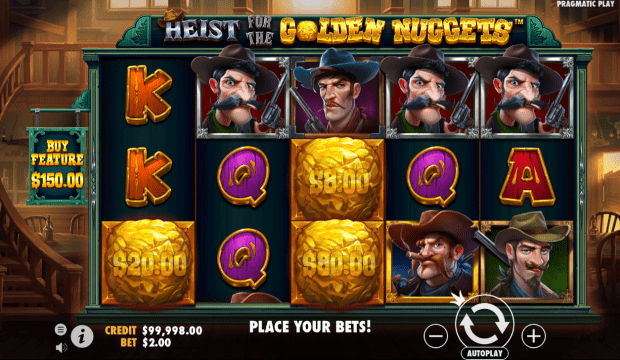 Скриншот слота Heist for the Golden Nuggets от Pragmatic Play