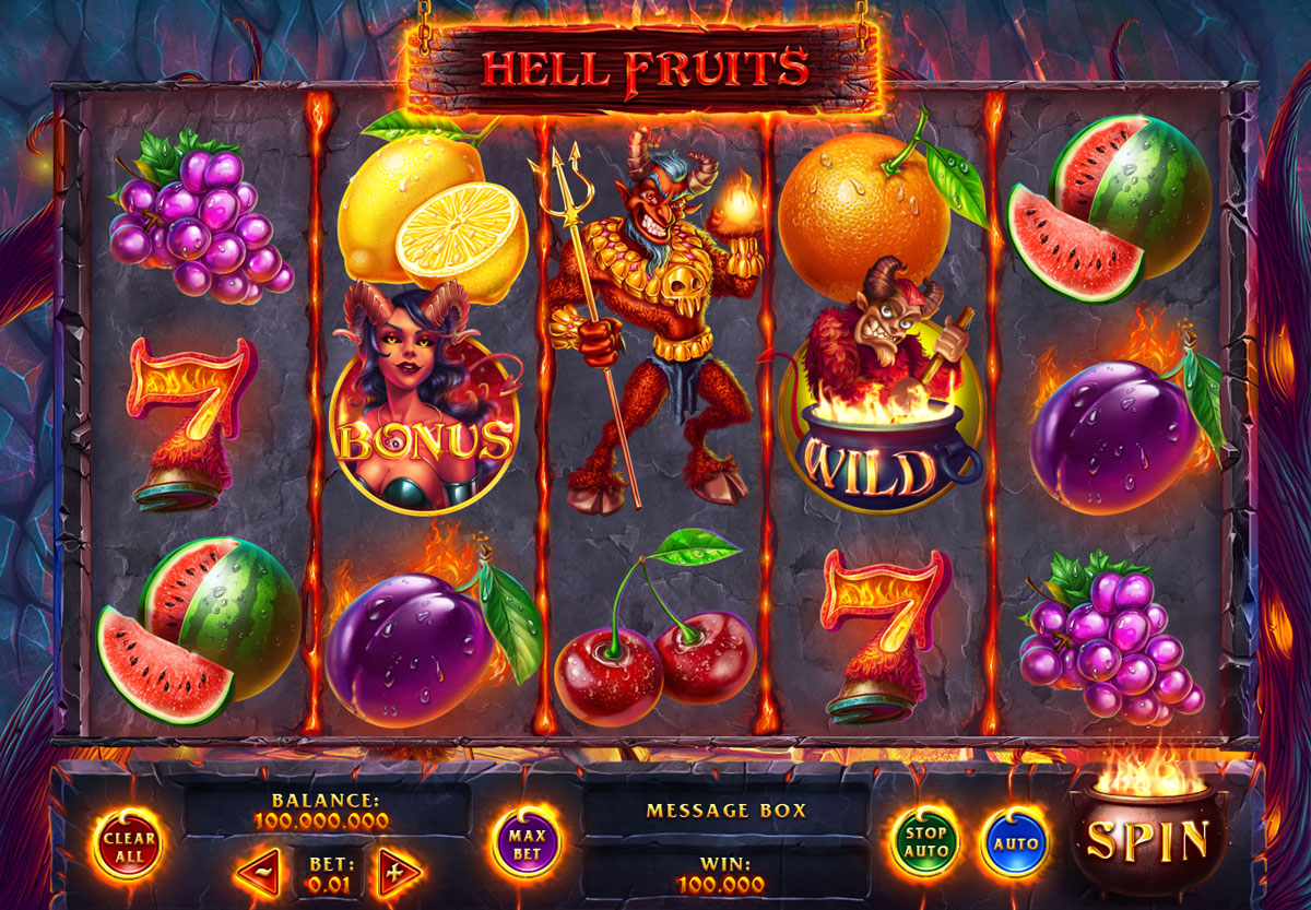 Скриншот слота Hell Fruits от Synot Games