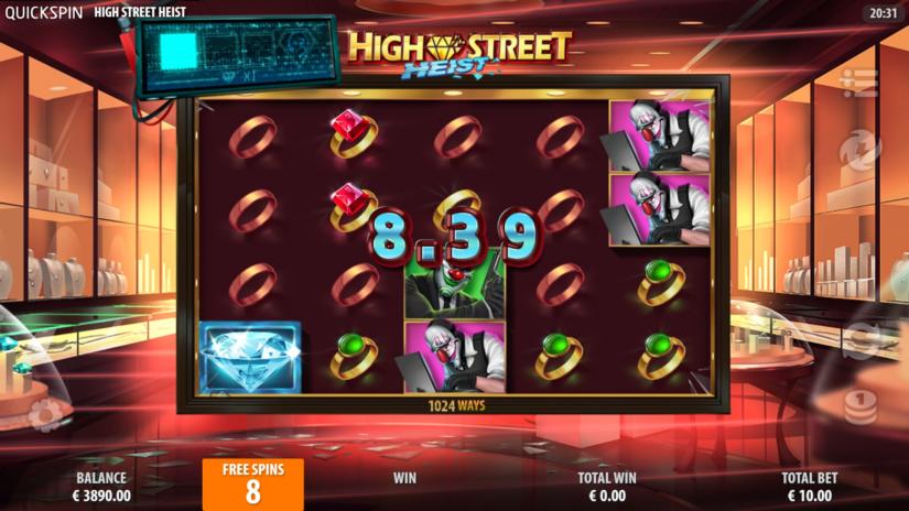 Скриншот слота High Street Heist от Quickspin