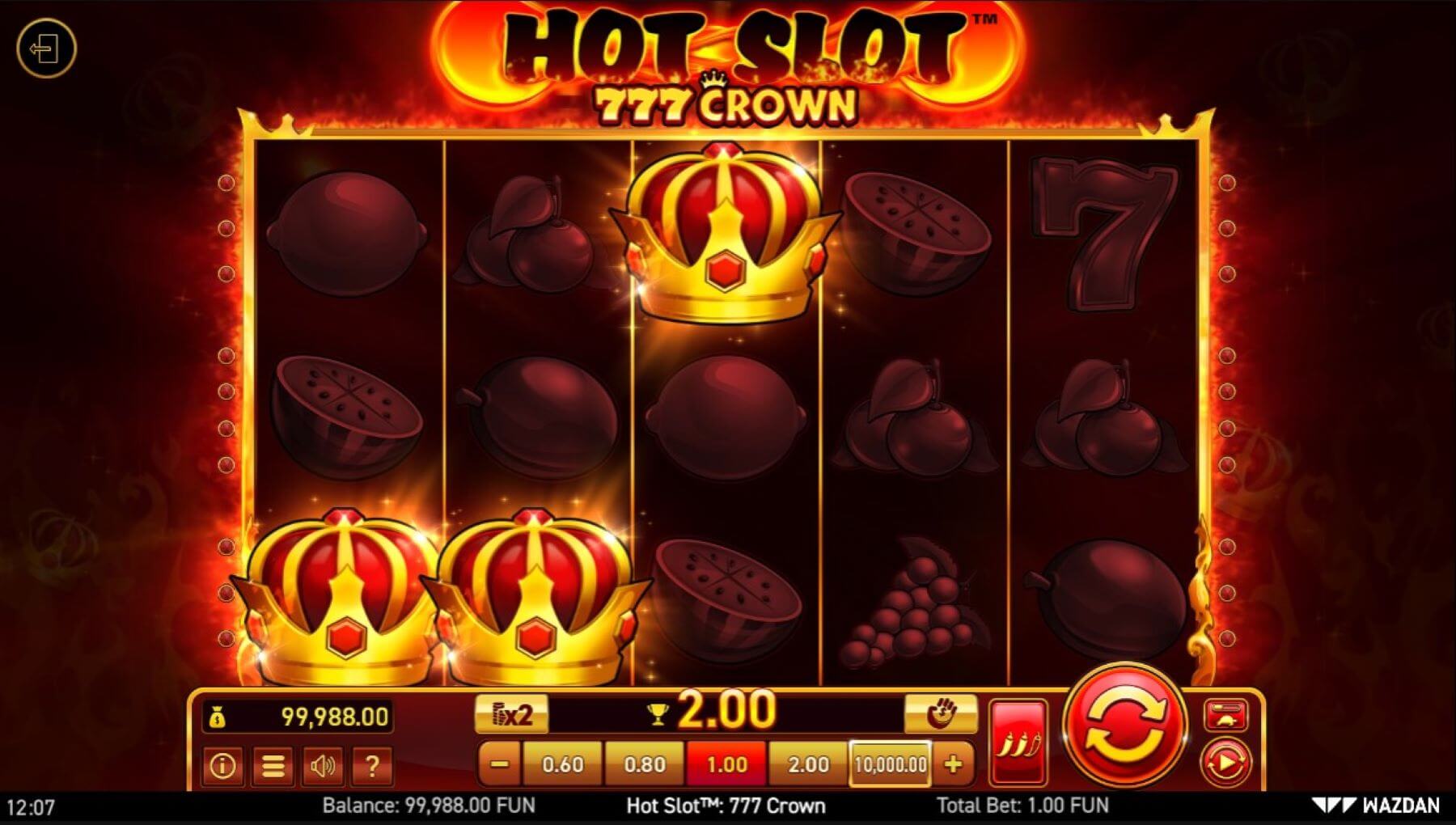 Скриншот слота Hot Slot 777 Crown от Wazdan