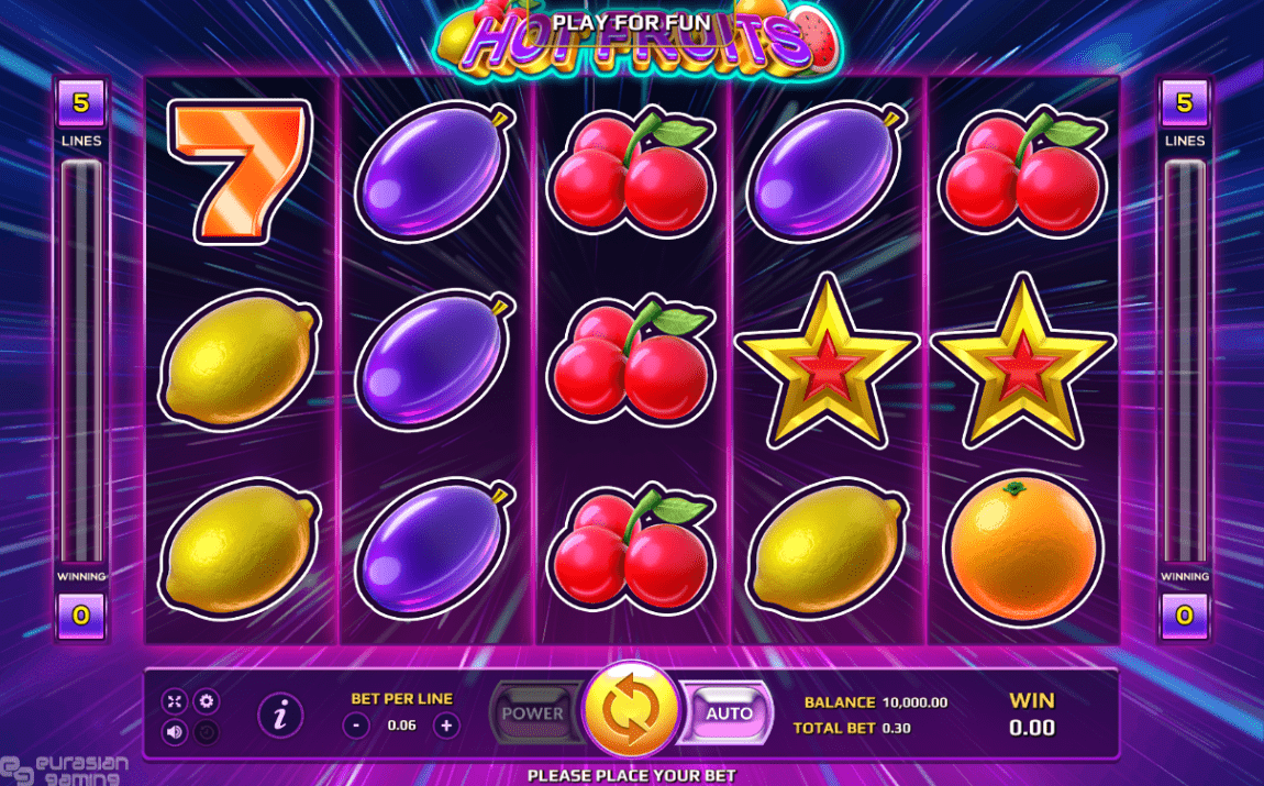 Скриншот слота Hot Fruits от Eurasian Gaming