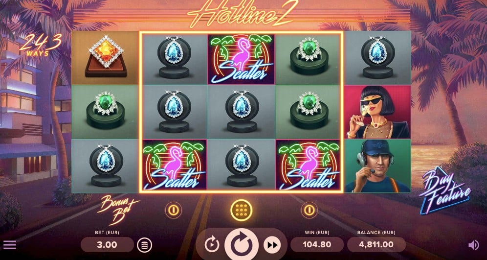 Скриншот слота Hotline 2 от NetEnt