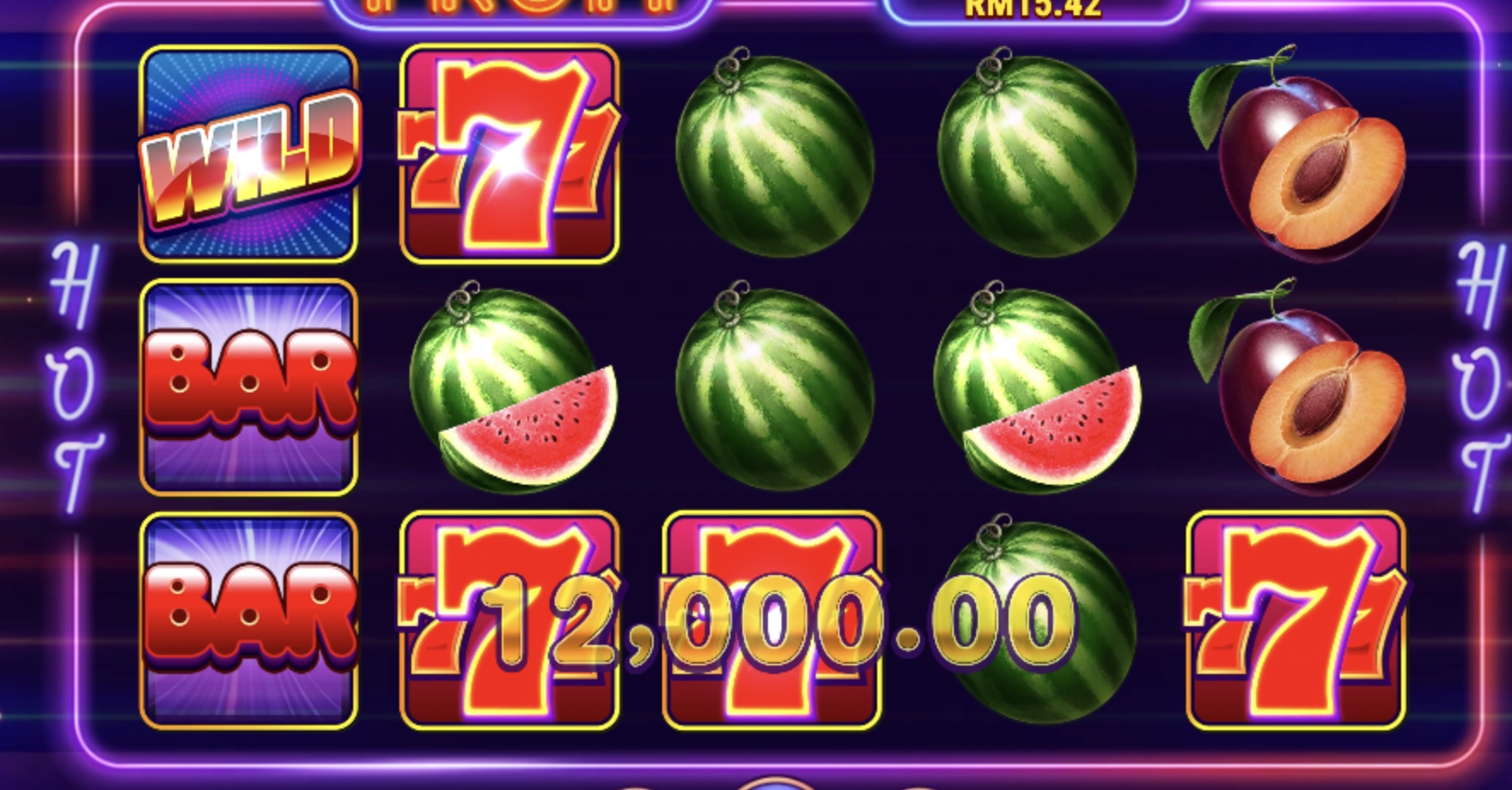 Скриншот слота Hot’n’Fruity от Habanero