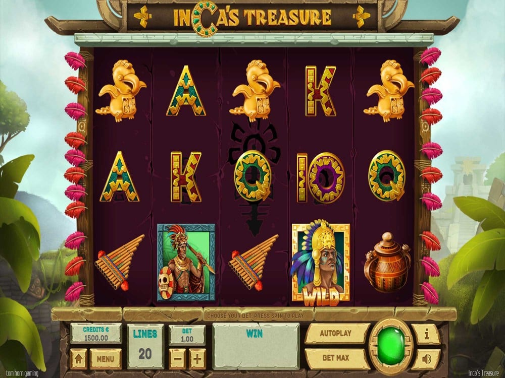 Скриншот слота Inca’s Treasure от Tom Horn Gaming