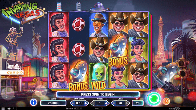 Скриншот слота Invading Vegas от Play'n GO