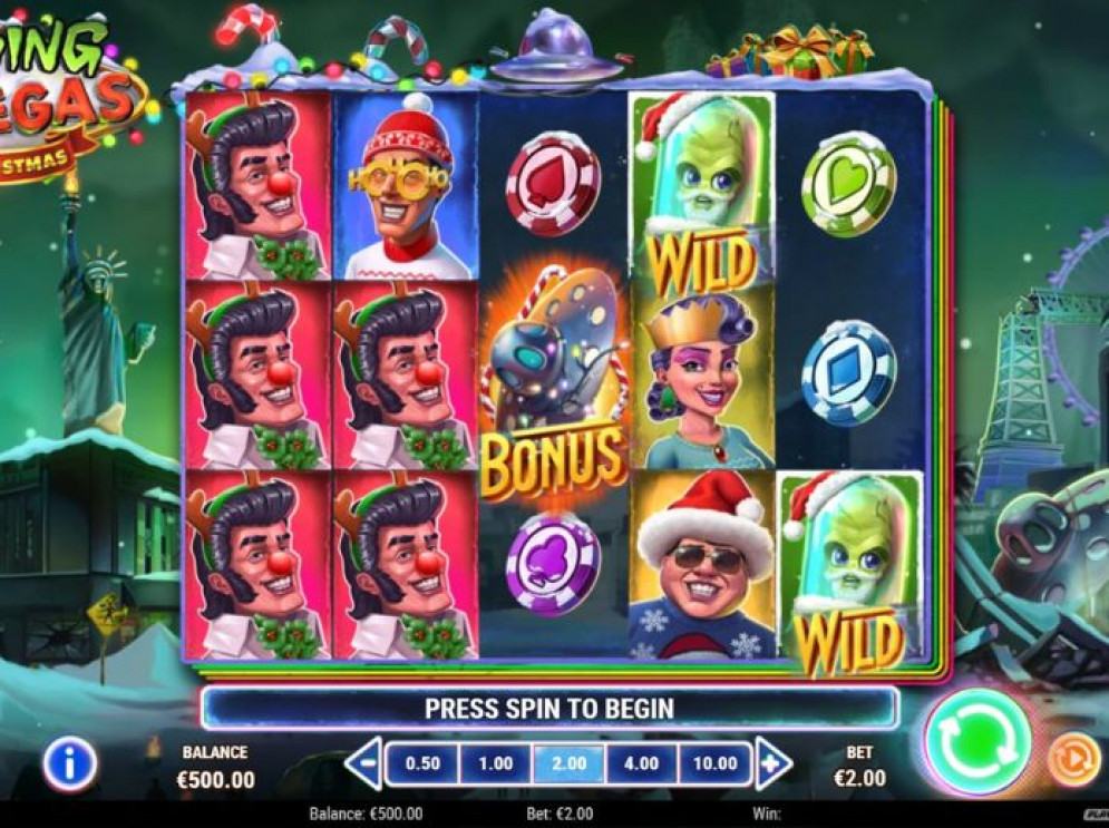 Скриншот слота Invading Vegas: Las Christmas от Play'n GO