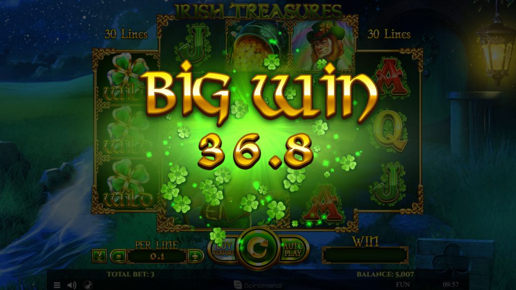 Скриншот слота Irish Treasures от Spinomenal