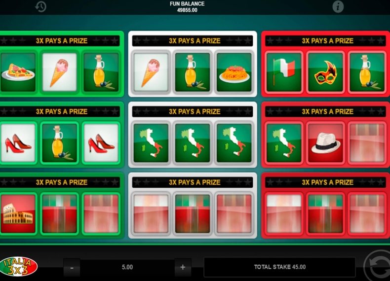 Скриншот слота Italia 3×3 от 1x2 Gaming