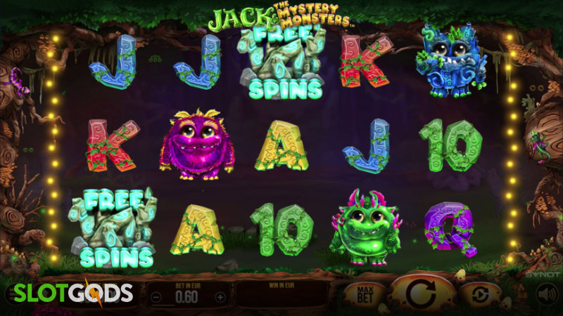 Скриншот слота Jack And The Mystery Monsters от Synot Games
