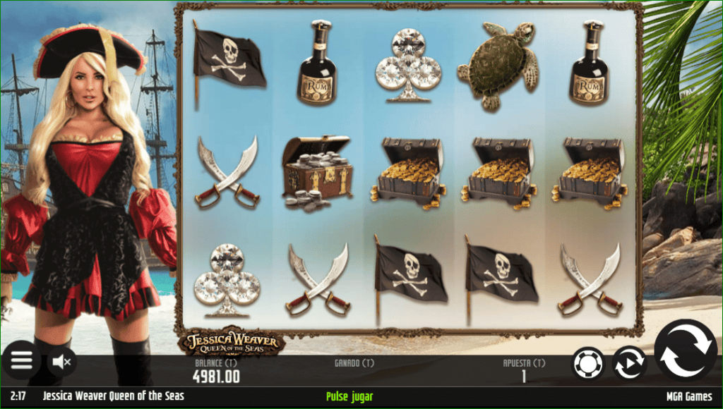 Скриншот слота Jessica Weaver Queen Of The Seas от MGA Games