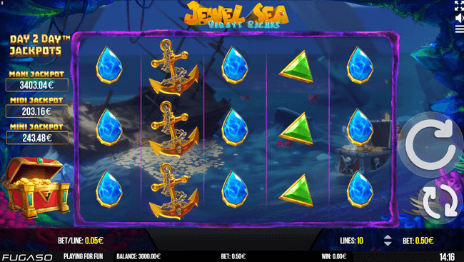 Скриншот слота Jewel Sea Pirate Riches от Fugaso