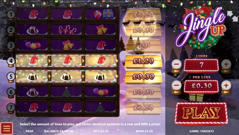 Скриншот слота Jingle Up от Gluck Games