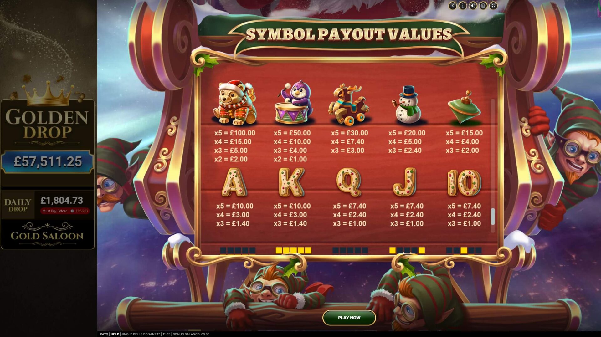 Скриншот слота Jingle Bells от Belatra