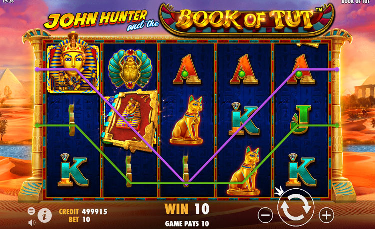 Скриншот слота John Hunter and the Book of Tut от Pragmatic Play