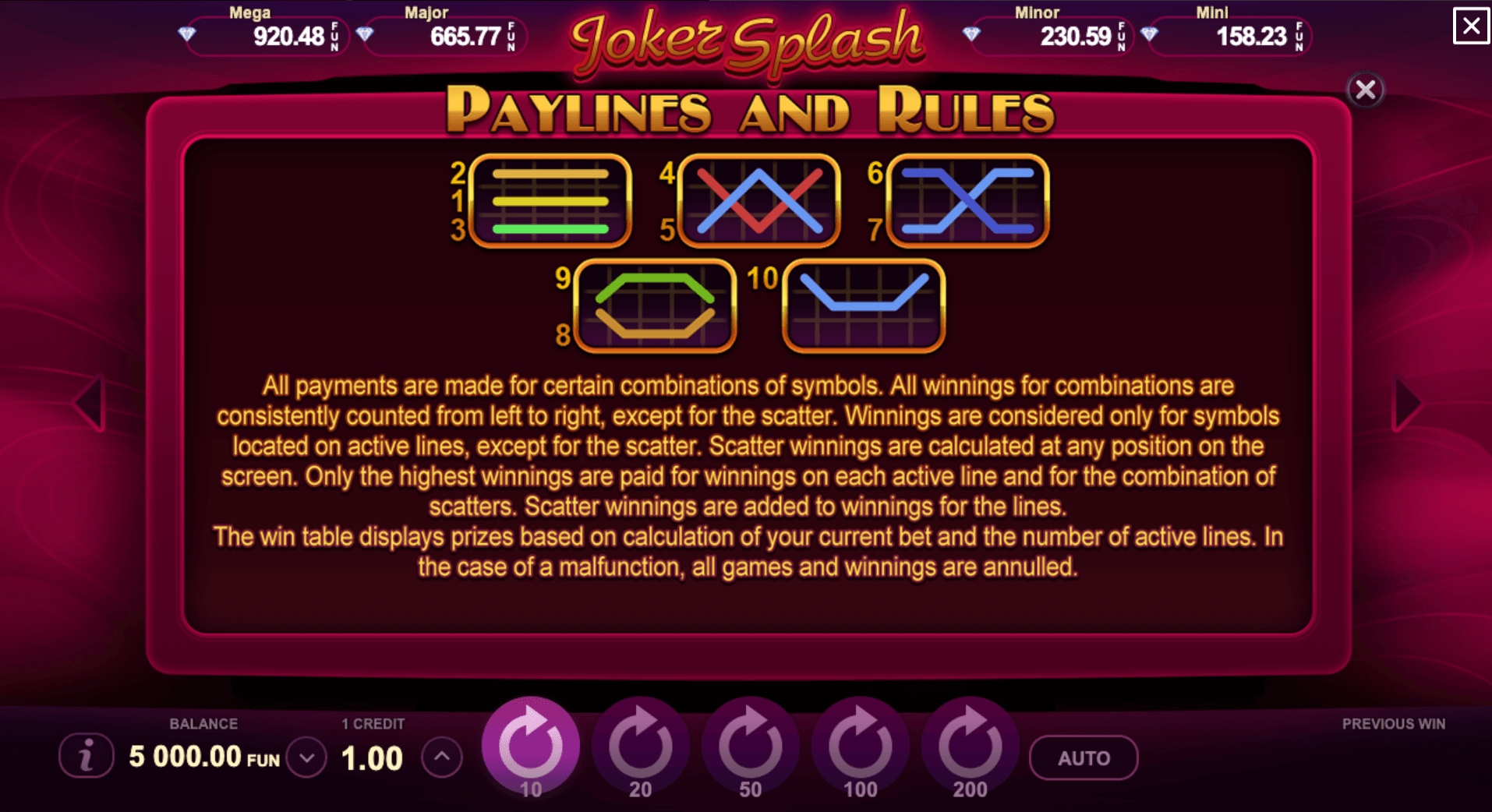 Скриншот слота Joker Splash от Gamzix