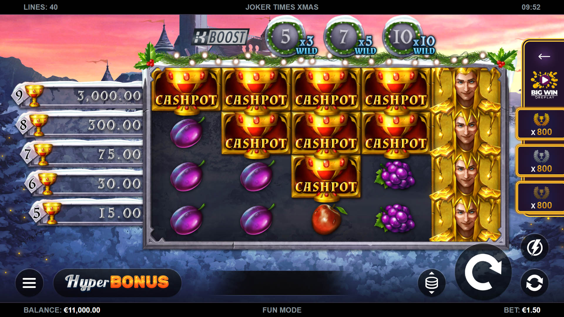 Скриншот слота Joker Times Xmas Edition от Kalamba Games