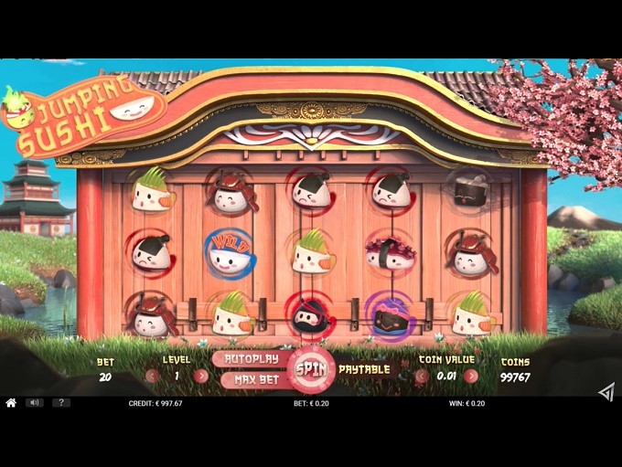 Скриншот слота Jumping Sushi от Gamshy