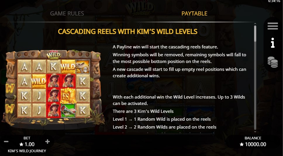 Скриншот слота Kim’s Wild Journey от Booming Games