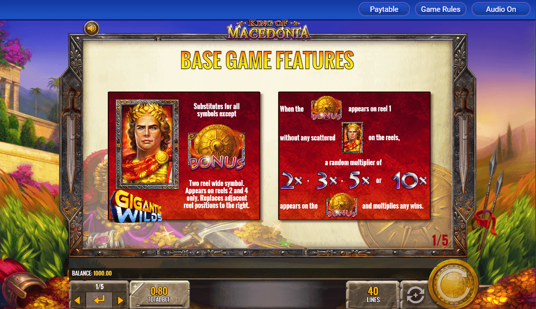 Скриншот слота King of Macedonia от IGT