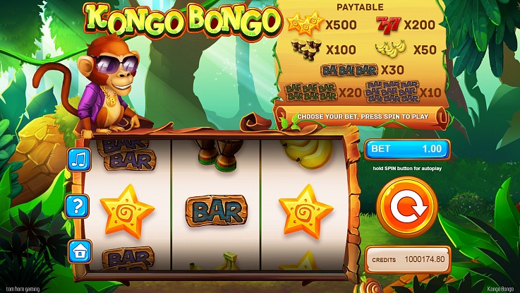 Скриншот слота Kongo Bongo от Tom Horn Gaming