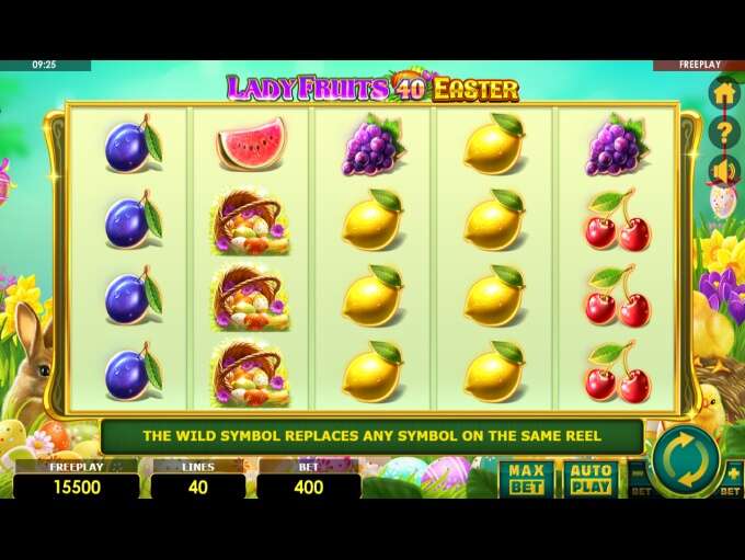 Скриншот слота Lady Fruits 40 Easter от Amatic Industries