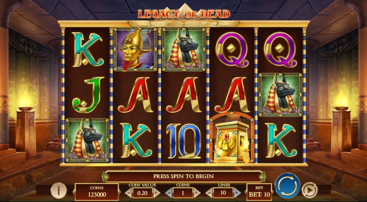 Скриншот слота Legacy of Dead от Play'n GO