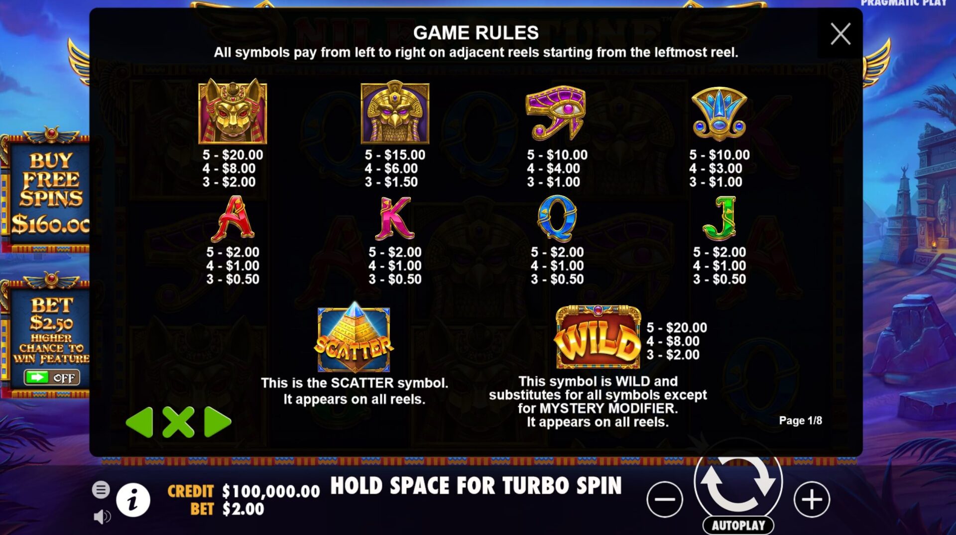 Скриншот слота Legends of the Nile от Betsoft