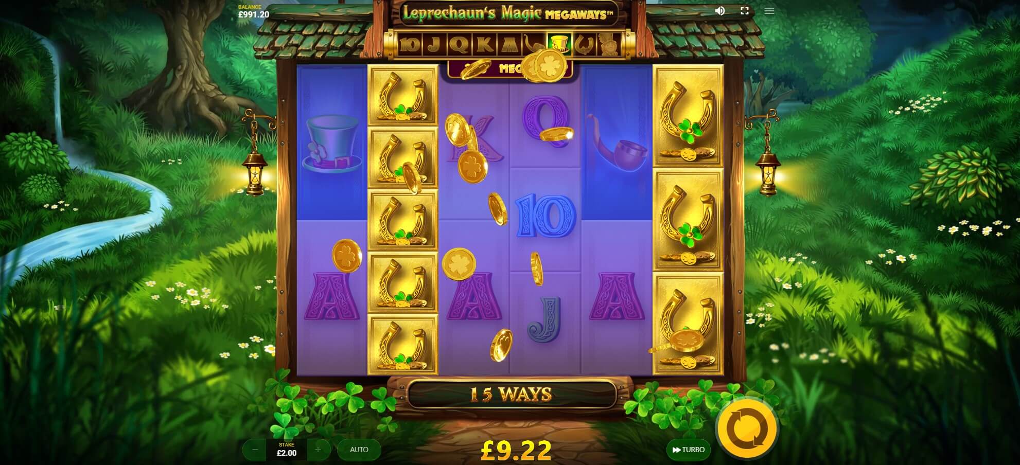 Скриншот слота Leprechaun’s Magic Megaways от Red Tiger Gaming