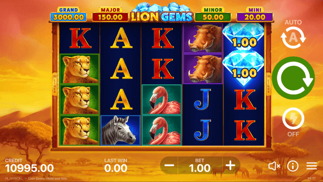 Скриншот слота Lion Gems Hold and Win от Playson