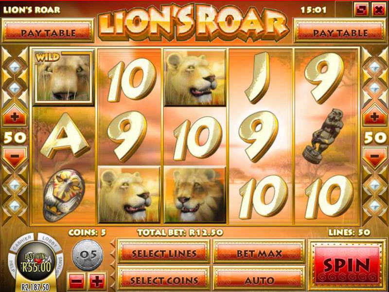 Скриншот слота Lion’s Roar от Rival Gaming