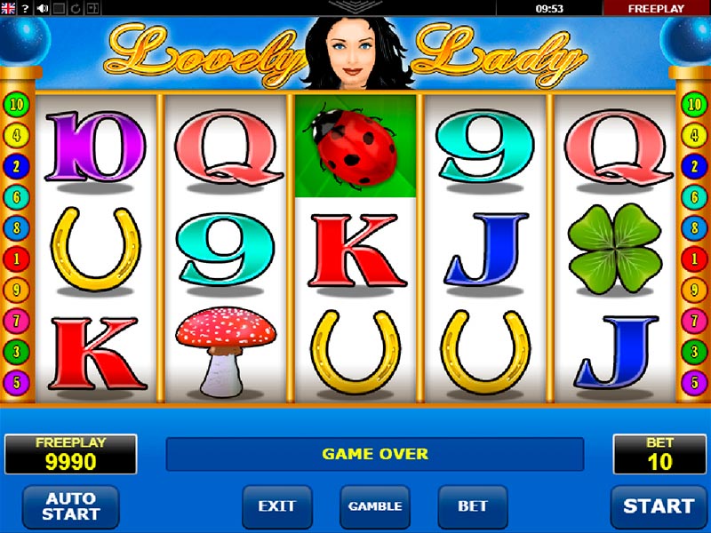 Скриншот слота Lovely Lady от Amatic Industries