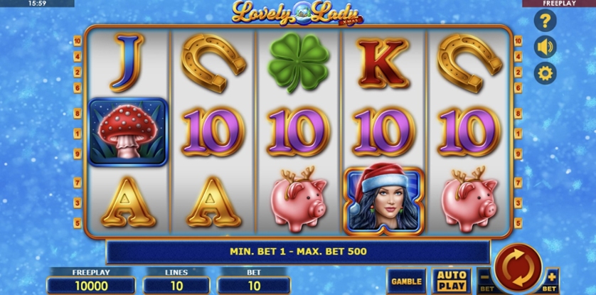 Скриншот слота Lovely Lady Xmas от Amatic Industries