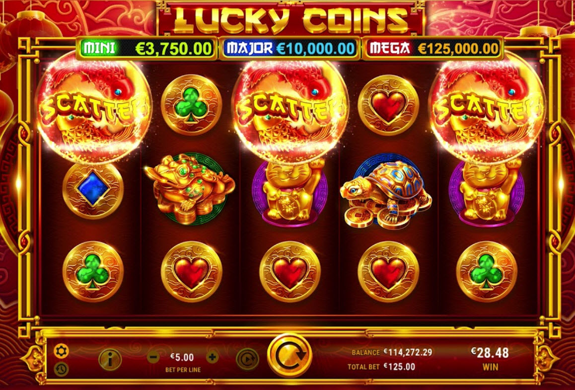 Скриншот слота Lucky Coins от GameArt