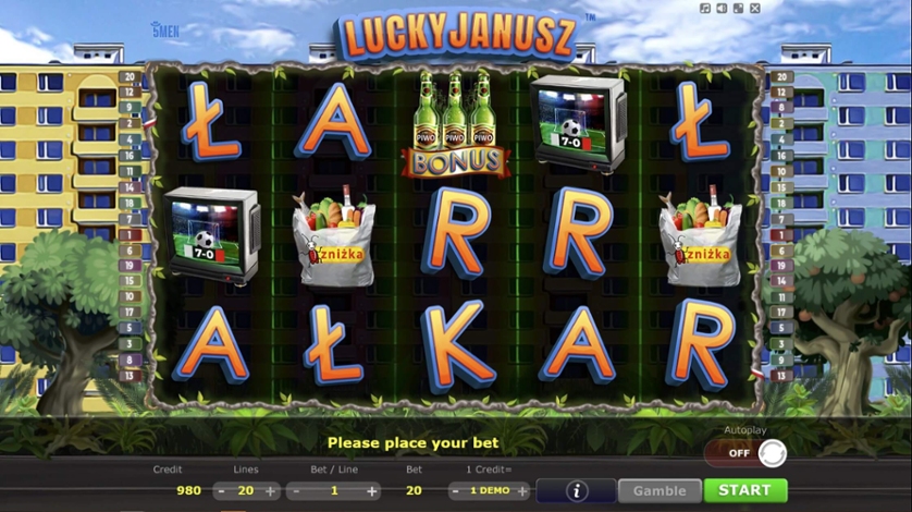 Скриншот слота Lucky Janusz от Five Men Games