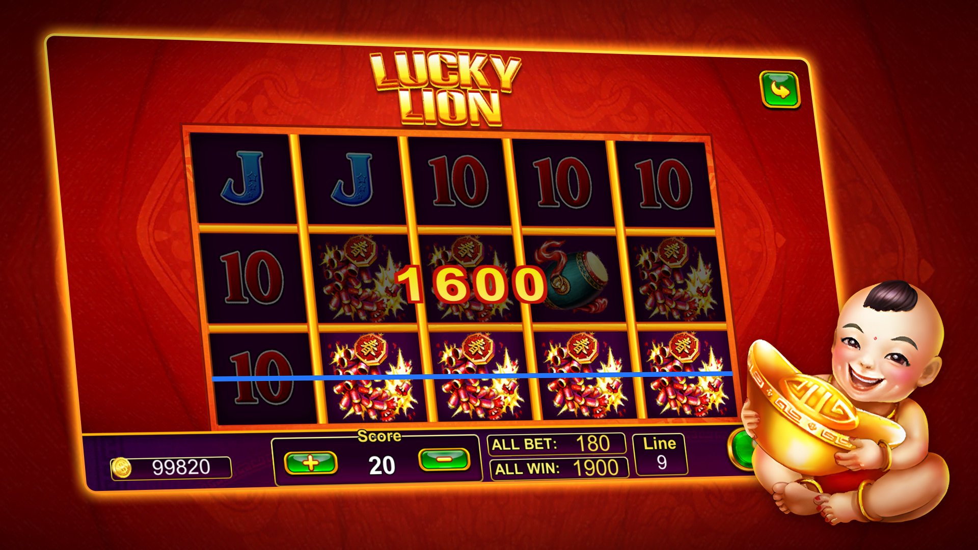 Скриншот слота Lucky Lion от OneTouch