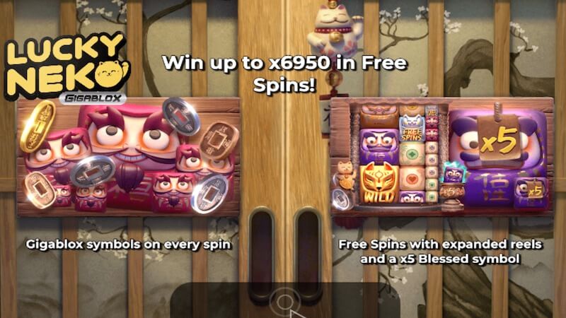 Скриншот слота Lucky Neko Gigablox от Yggdrasil Gaming