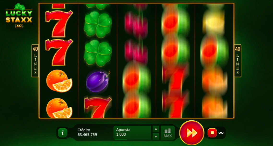 Скриншот слота Lucky Staxx 40 Lines от Playson