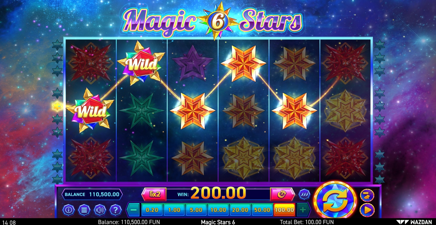 Скриншот слота Обзор игрового автомата Magic Stars 6 от Wazdan