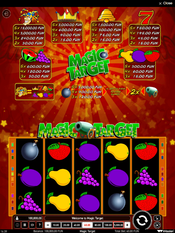Скриншот слота Magic Target от Wazdan